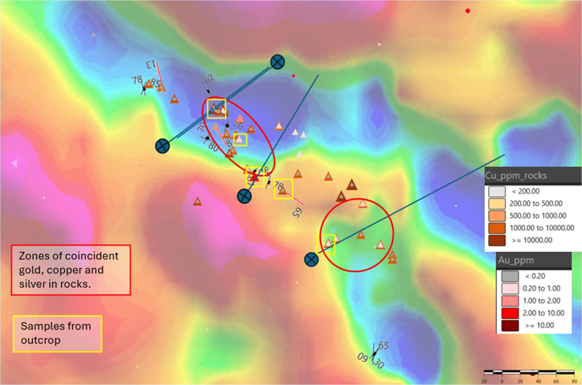 Figure 7. Golden Stranger copper zone prelim drill targeting